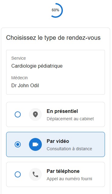 03. Choix du type de rendez-vous